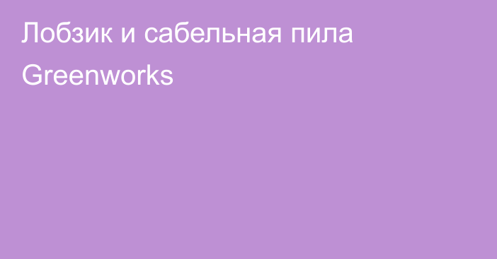 Лобзик и сабельная пила Greenworks