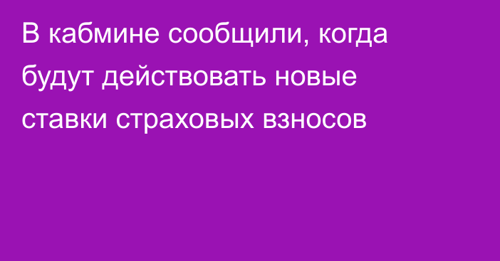 В кабмине сообщили, когда будут действовать новые ставки страховых взносов