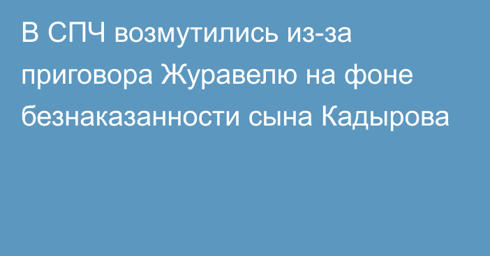 В СПЧ возмутились из-за приговора Журавелю на фоне безнаказанности сына Кадырова