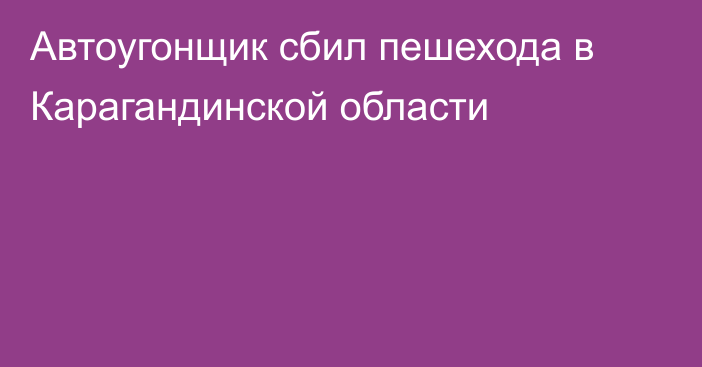 Автоугонщик сбил пешехода в Карагандинской области