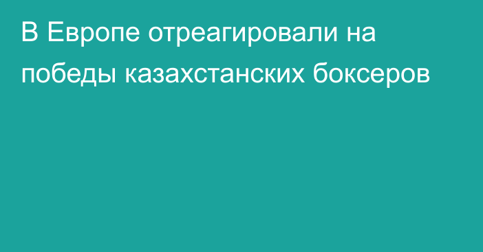 В Европе отреагировали на победы казахстанских боксеров