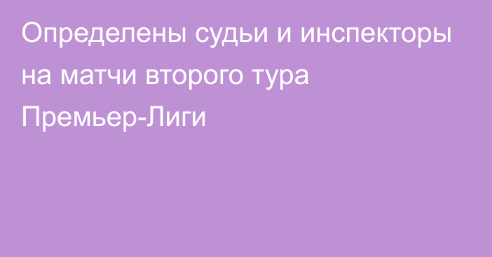 Определены судьи и инспекторы на матчи второго тура Премьер-Лиги