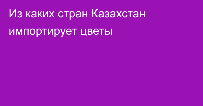 Из каких стран Казахстан импортирует цветы