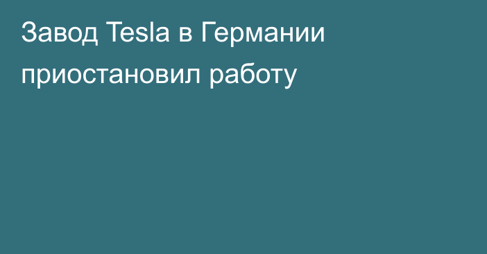 Завод Tesla в Германии приостановил работу