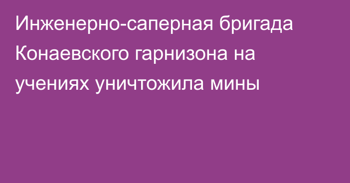 Инженерно-саперная бригада Конаевского гарнизона на учениях уничтожила мины