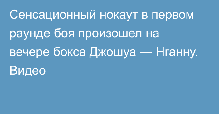 Сенсационный нокаут в первом раунде боя произошел на вечере бокса Джошуа — Нганну. Видео