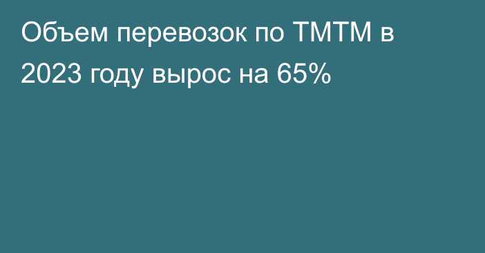 Объем перевозок по ТМТМ в 2023 году вырос на 65%