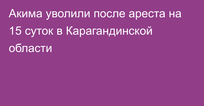 Акима уволили после ареста на 15 суток в Карагандинской области