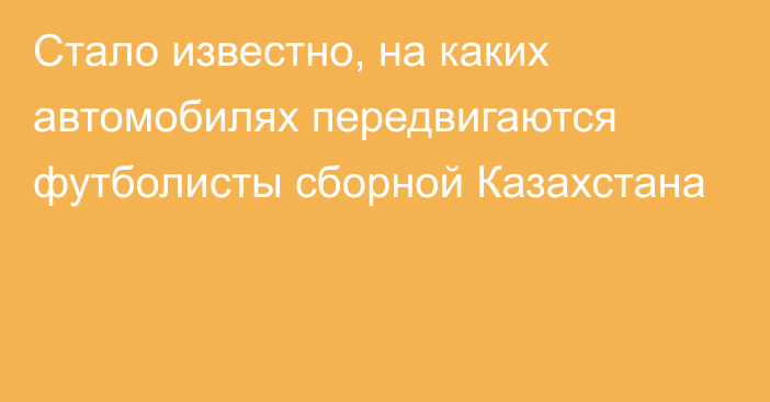 Стало известно, на каких автомобилях передвигаются футболисты сборной Казахстана