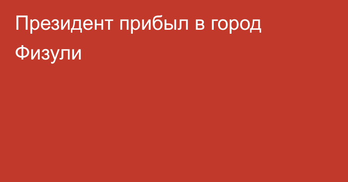 Президент прибыл в город Физули