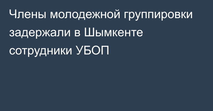 Члены молодежной группировки задержали в Шымкенте сотрудники УБОП