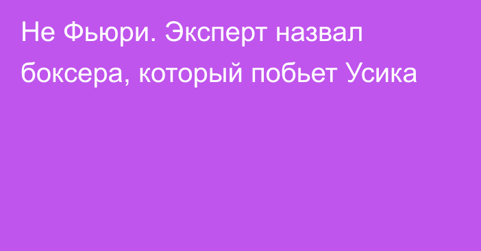 Не Фьюри. Эксперт назвал боксера, который побьет Усика