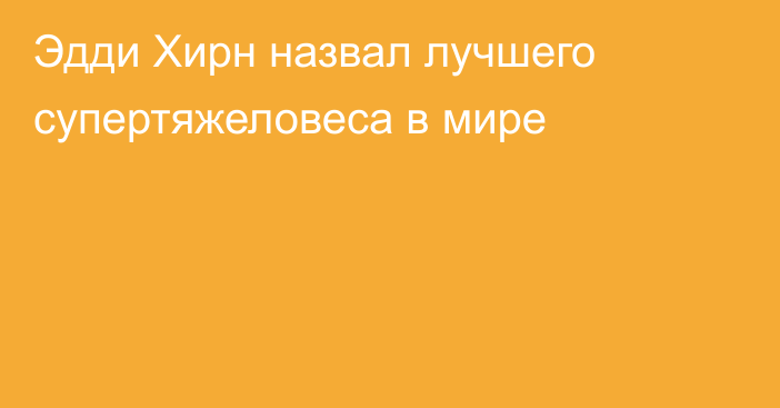 Эдди Хирн назвал лучшего супертяжеловеса в мире