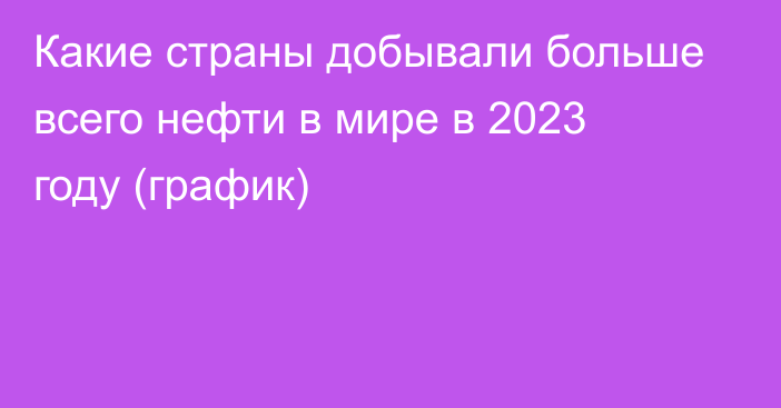 Какие страны добывали больше всего нефти в мире в 2023 году (график)