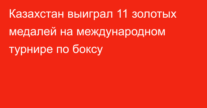 Казахстан выиграл 11 золотых медалей на международном турнире по боксу