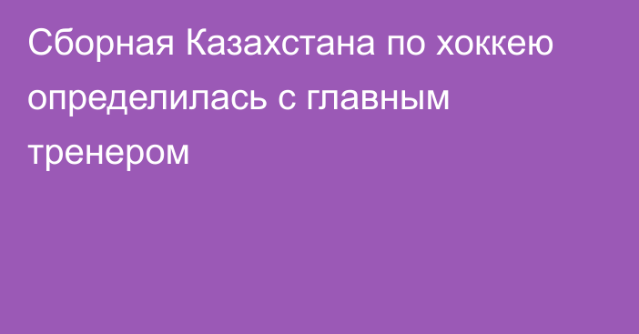 Сборная Казахстана по хоккею определилась с главным тренером