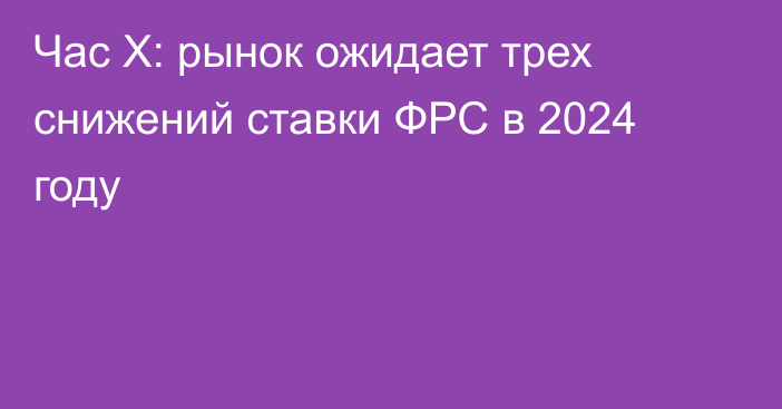 Час Х: рынок ожидает трех снижений ставки ФРС в 2024 году