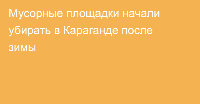 Мусорные площадки начали убирать в Караганде после зимы