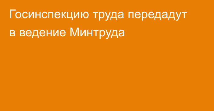 Госинспекцию труда передадут в ведение Минтруда