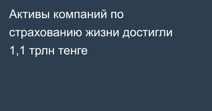 Активы компаний по страхованию жизни достигли 1,1 трлн тенге