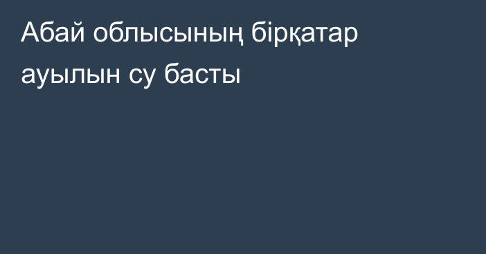 Абай облысының бірқатар ауылын су басты