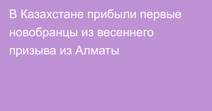 В Казахстане прибыли первые новобранцы из весеннего призыва из Алматы