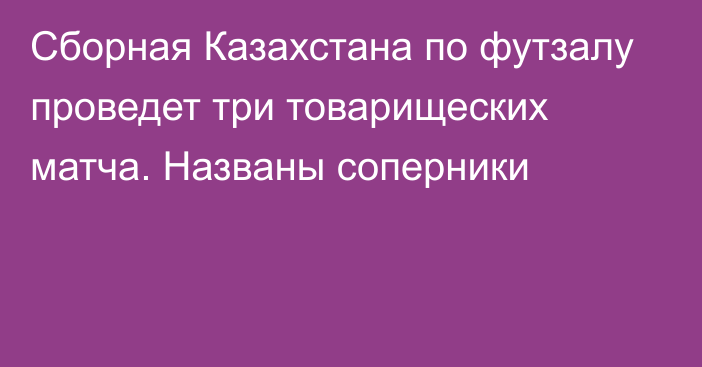 Сборная Казахстана по футзалу проведет три товарищеских матча. Названы соперники