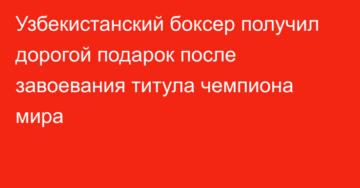 Узбекистанский боксер получил дорогой подарок после завоевания титула чемпиона мира