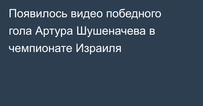 Появилось видео победного гола Артура Шушеначева в чемпионате Израиля