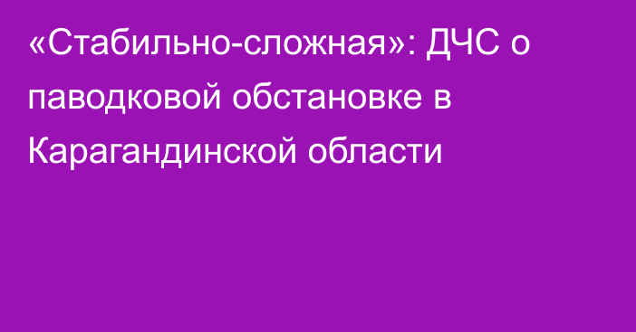 «Стабильно-сложная»: ДЧС о паводковой обстановке в Карагандинской области