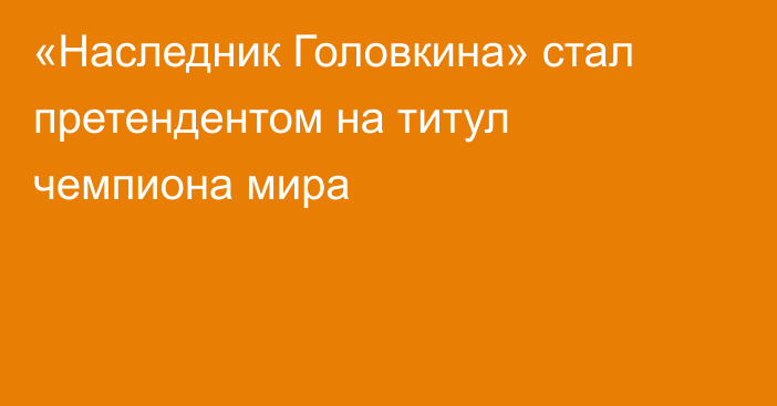 «Наследник Головкина» стал претендентом на титул чемпиона мира