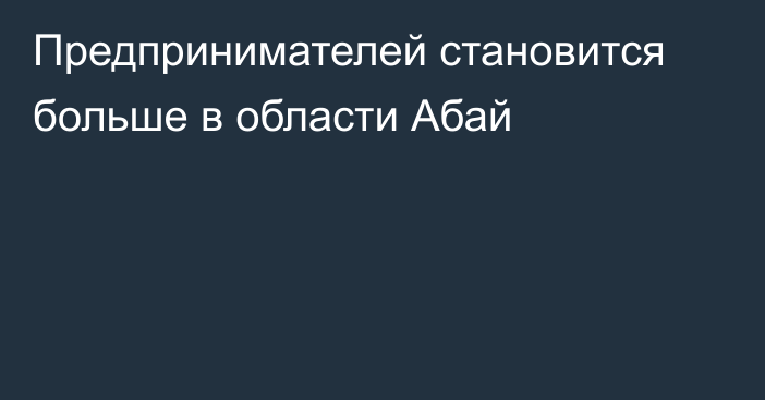 Предпринимателей становится больше в области Абай