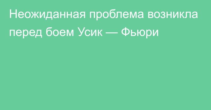 Неожиданная проблема возникла перед боем Усик — Фьюри