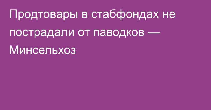 Продтовары в стабфондах не пострадали от паводков — Минсельхоз