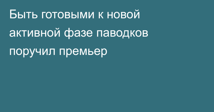 Быть готовыми к новой активной фазе  паводков поручил премьер