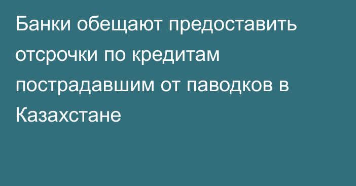 Банки обещают предоставить отсрочки по кредитам пострадавшим от паводков в Казахстане