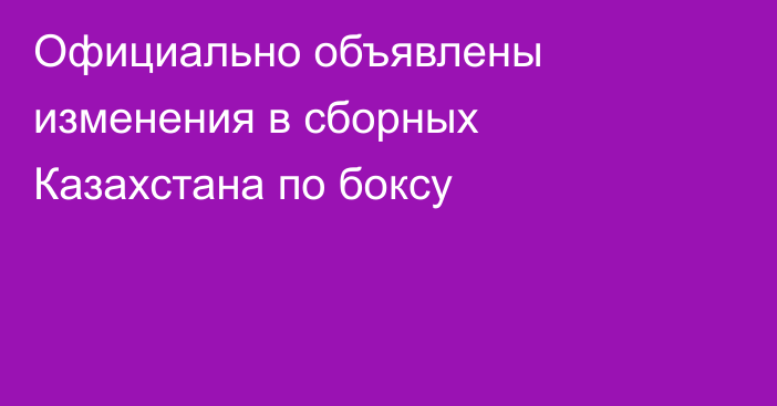 Официально объявлены изменения в сборных Казахстана по боксу