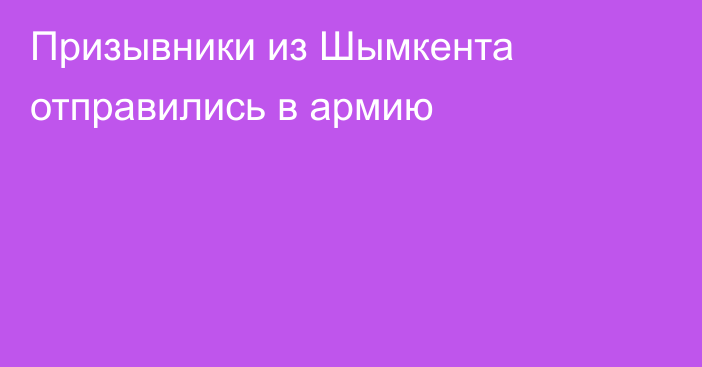 Призывники из Шымкента отправились в армию