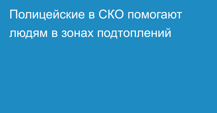 Полицейские в СКО помогают людям в зонах подтоплений