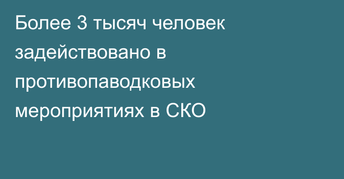 Более 3 тысяч человек задействовано в противопаводковых мероприятиях в СКО