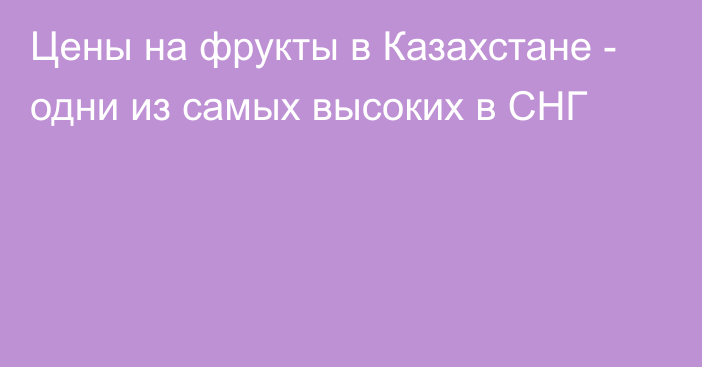 Цены на фрукты в Казахстане - одни из самых высоких в СНГ