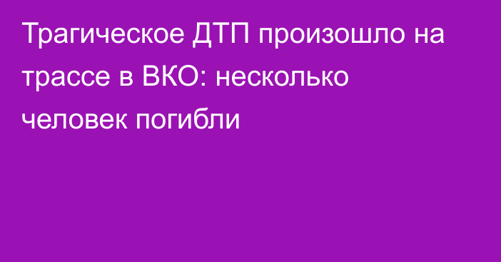 Трагическое ДТП произошло на трассе в ВКО: несколько человек погибли