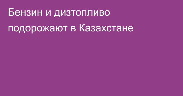 Бензин и дизтопливо подорожают в Казахстане