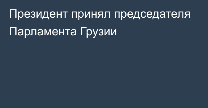 Президент принял председателя Парламента Грузии