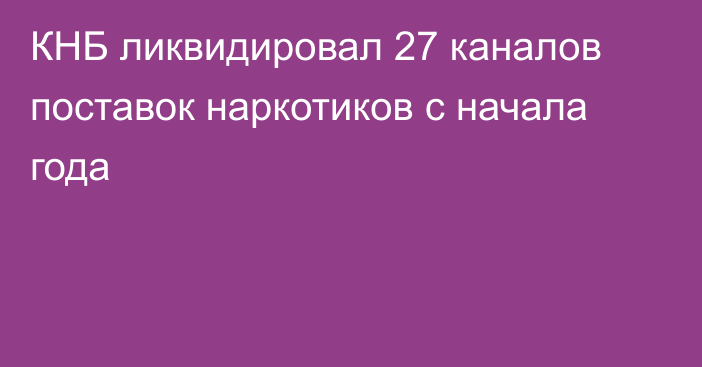 КНБ ликвидировал 27 каналов поставок наркотиков с начала года