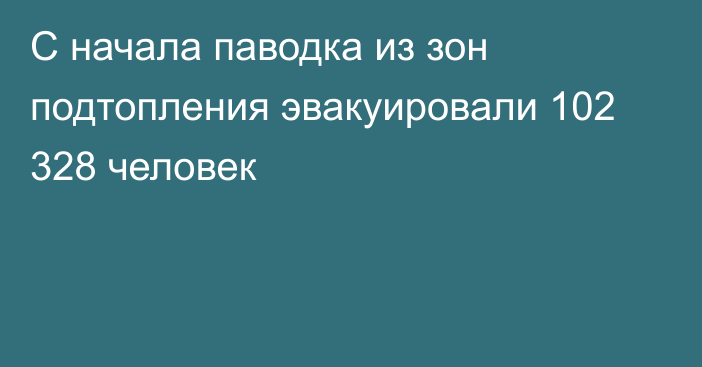 С начала паводка из зон подтопления эвакуировали 102 328 человек