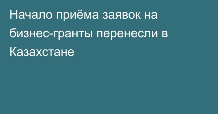 Начало приёма заявок на бизнес-гранты перенесли в Казахстане