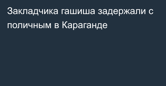 Закладчика гашиша задержали с поличным в Караганде