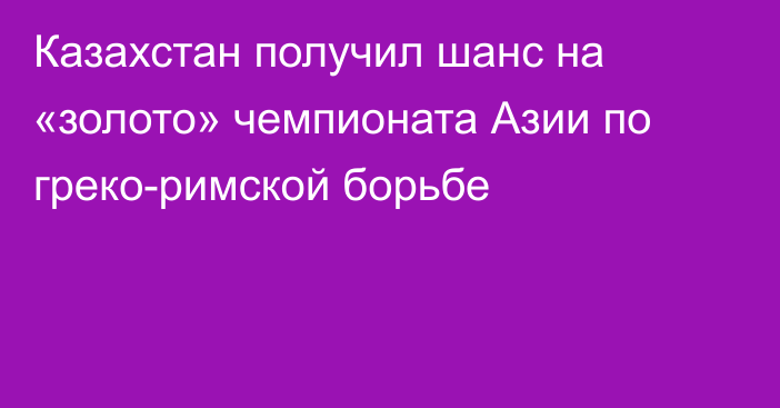 Казахстан получил шанс на «золото» чемпионата Азии по греко-римской борьбе