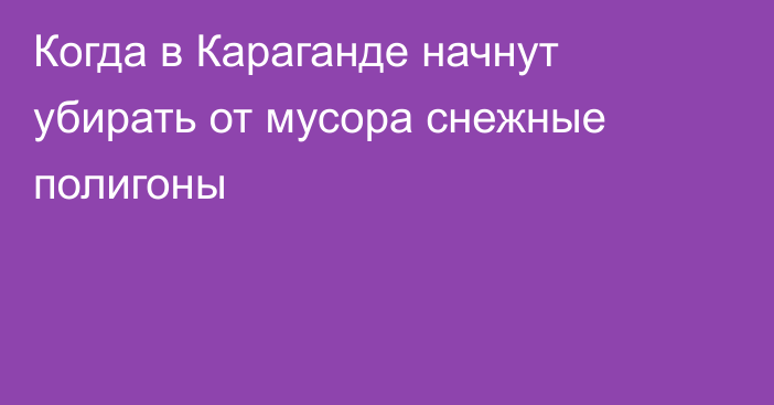 Когда в Караганде начнут убирать от мусора снежные полигоны